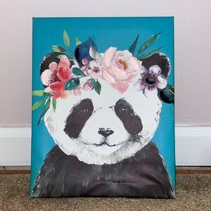 Acrylic painted panda